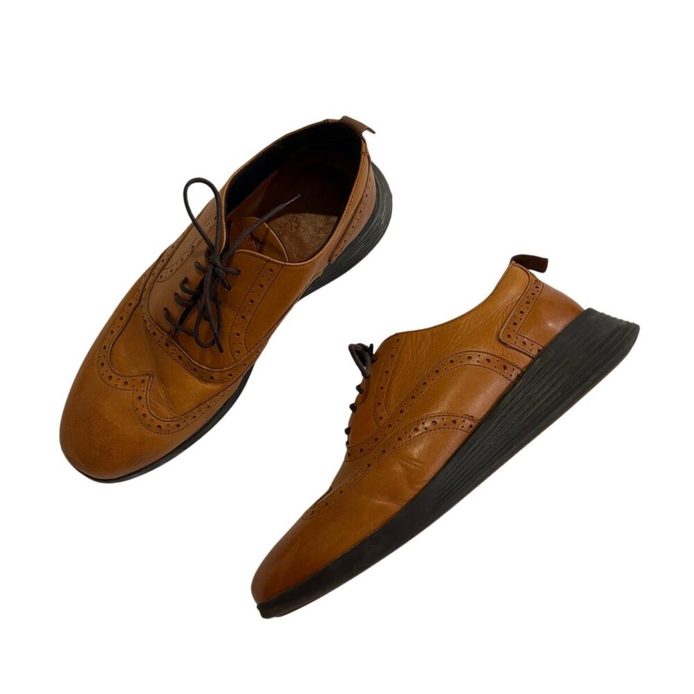 Wolf & Shepherd Men's 8 Crossover Wingtip Italian Leather Hybrid Dress Shoes